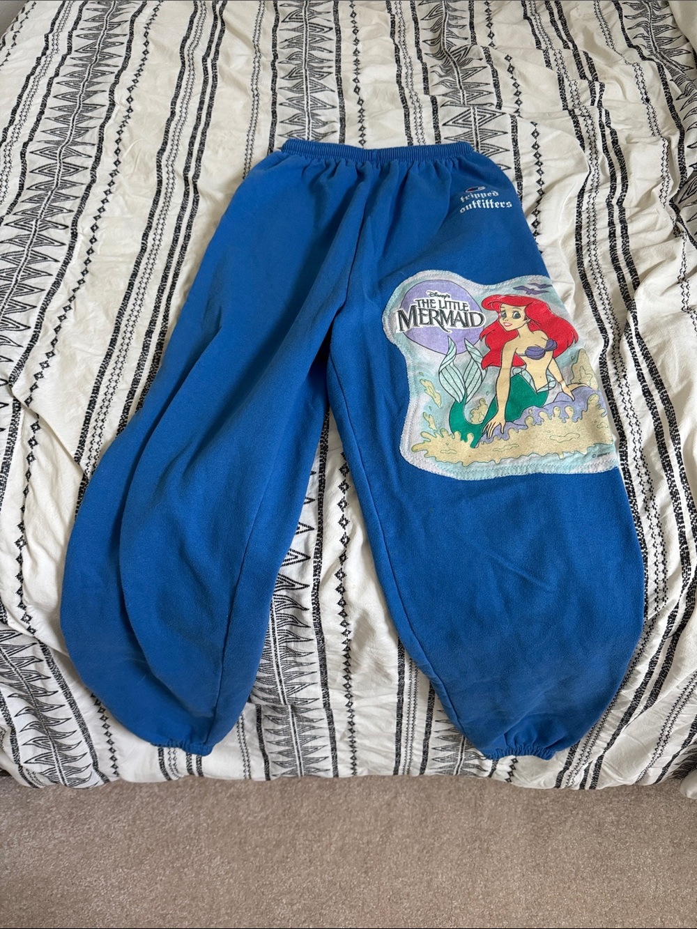 Champion Blue Fleece sweatpants with little mermaid patch